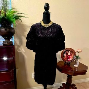 H&M. Sparkle dress for Night Out. Size XS. Puffy layered sleeves. Comfy!